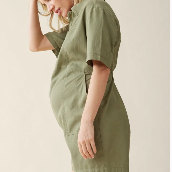 The Short Olive Maternity Utility Coverall Ingrid+Isabel Sold Out - Picture 3 of 6